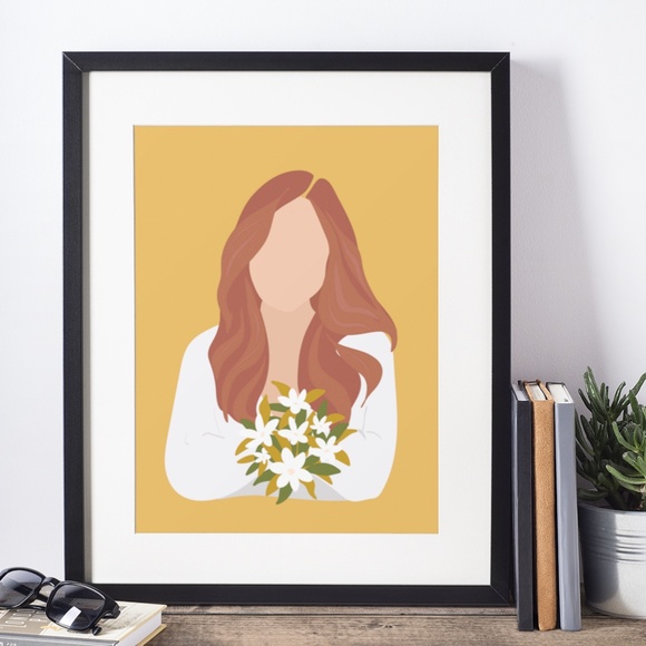 Wall Art Boho Woman Print Illustration Unframed - Picture 5 of 14